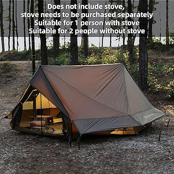Hot Tent with Stove Jack – 4 Season Waterproof & Windproof Shelter for 1–4 People, Lightweight for Camping, Hiking, Hunting & Fishing