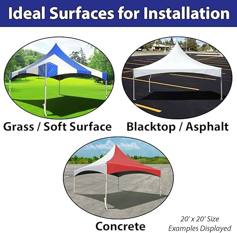 TENTANDTABLE 20-Foot by 40-Foot White High Peak Frame Style Party Tent for Weddings, Graduations, and Events