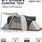 8 Person Larger Extended Dome Camping Tent with 3 Rooms, Waterproof Semi-Freestanding Family Outdoor Tent with Spacious Interior and Mesh Windows