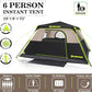 4/6/8 Person Instant Tent, Waterproof Pop Up Tents for Camping with Rainfly, 60 Seconds Easy Setup, Automatic Cabin Tent for Family Camping with Expandable Carry Bag & Upgraded Ventilation