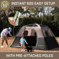 4/6/8 Person Instant Tent, Waterproof Pop Up Tents for Camping with Rainfly, 60 Seconds Easy Setup, Automatic Cabin Tent for Family Camping with Expandable Carry Bag & Upgraded Ventilation