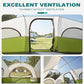 8 Person Tent for Camping, Waterproof Windproof Family Tent with Rainfly, Divided Curtain Design for Privacy Space, Portable with Carry Bag