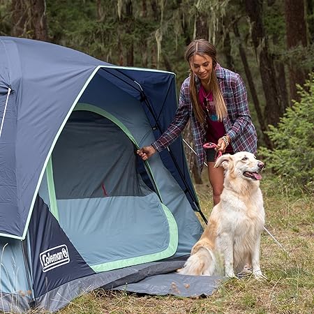Coleman Skydome Camping Tent with 5 Minute Setup, 2/4/6/8 Person Weatherproof Tent with Rainfly & Carry Bag, 20% More Headroom Than Traditional Canopies